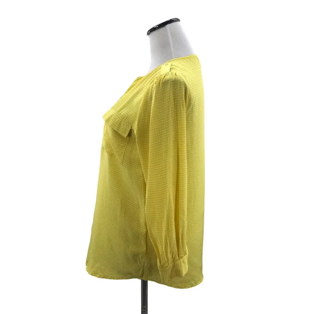 Joie Lemon Yellow Silk Marlo Printed Top